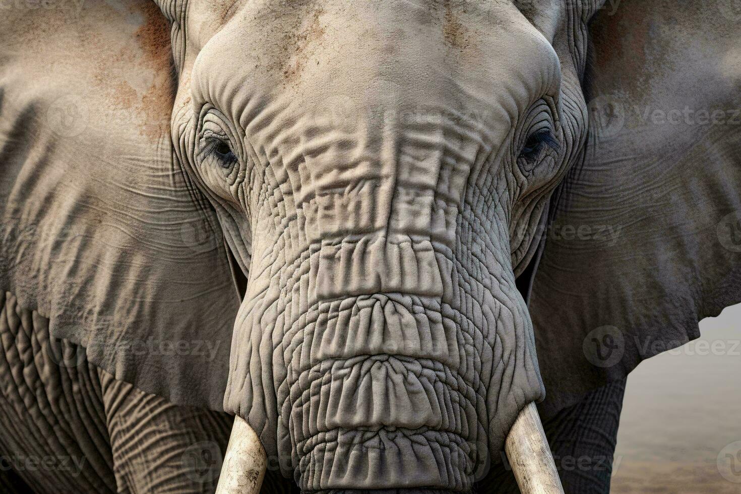 een majestueus olifant met indrukwekkend slagtanden ai gegenereerd foto