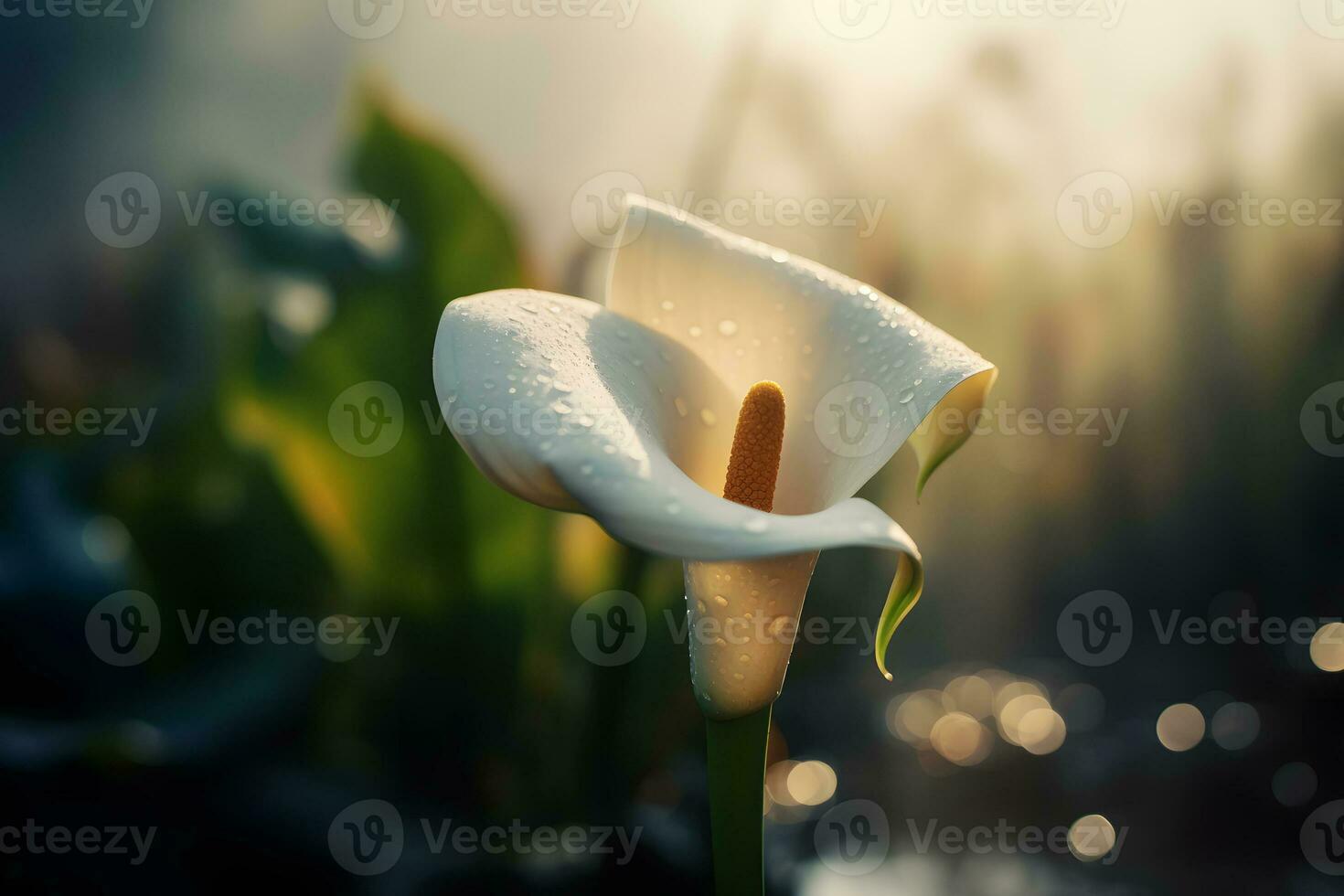 calla lelie bloemen in botanisch tuin. neurale netwerk ai gegenereerd foto