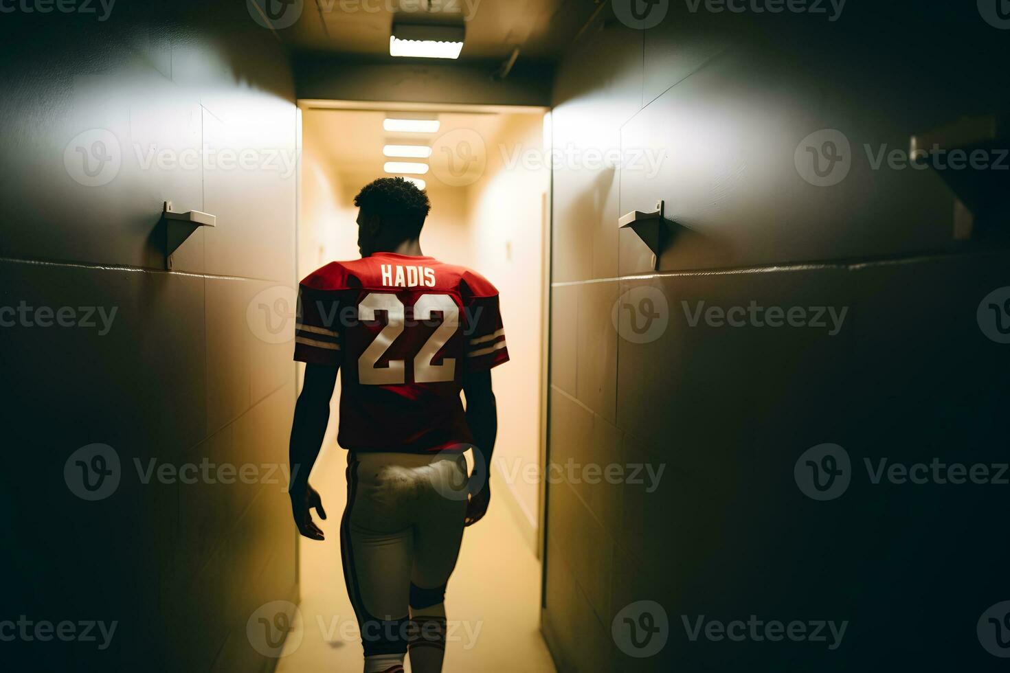 Amerikaans Amerikaans voetbal sportman speler. neurale netwerk ai gegenereerd foto