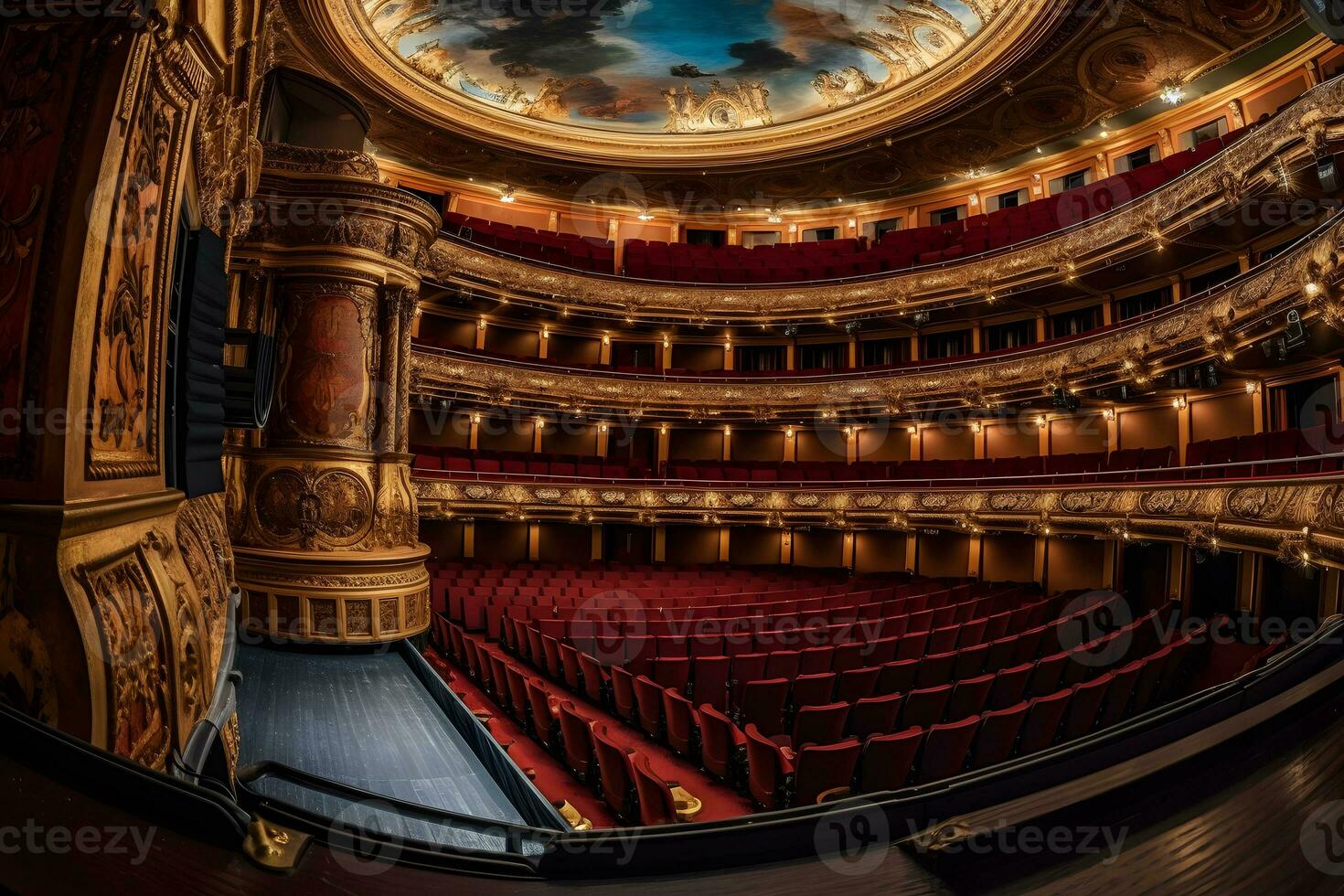 de interieur van de hal in de theater. neurale netwerk ai gegenereerd foto