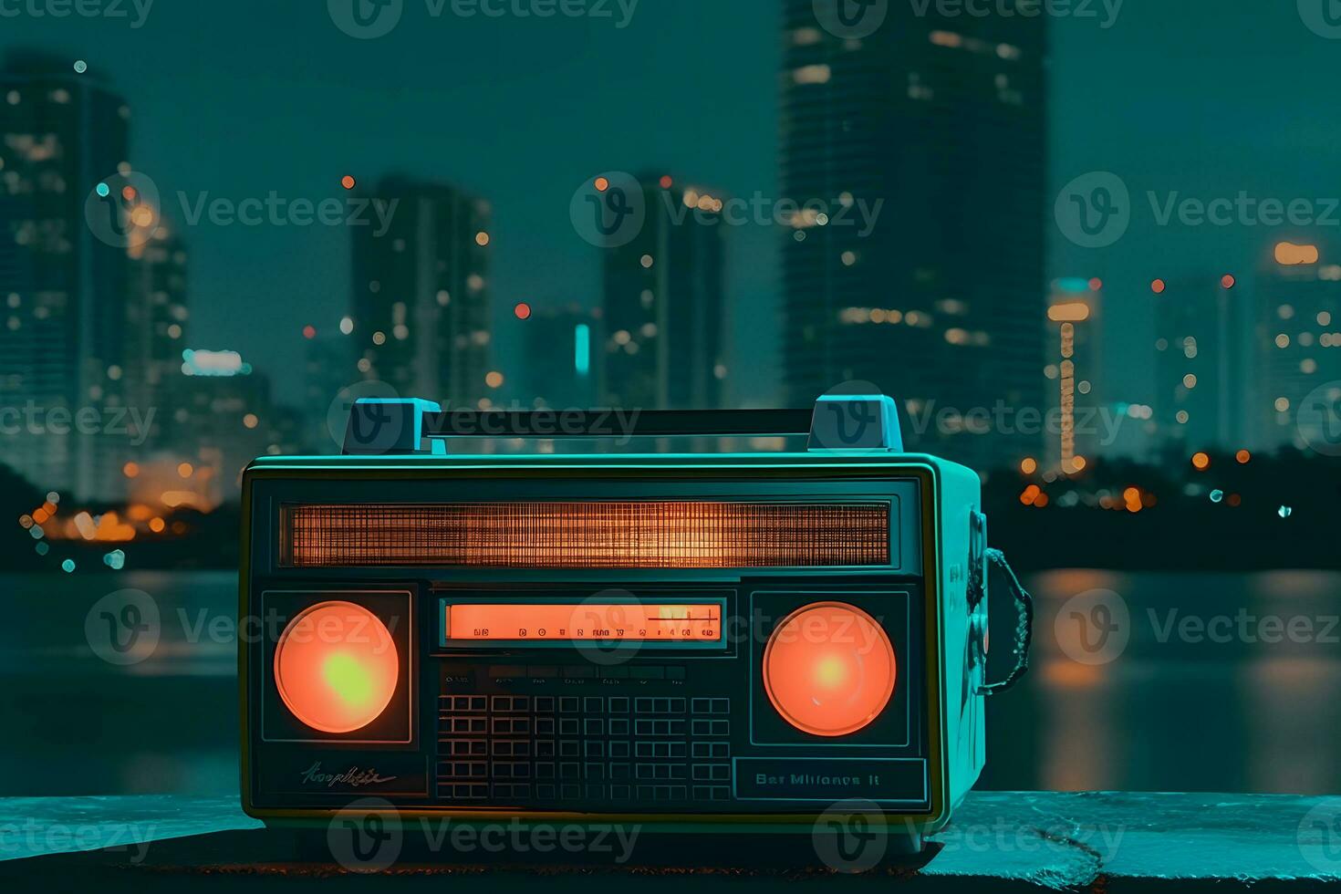 retro radio plakband recorder. neurale netwerk ai gegenereerd foto