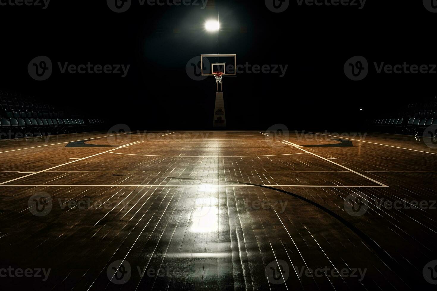 basketbal stadion binnen visie. neurale netwerk ai gegenereerd foto