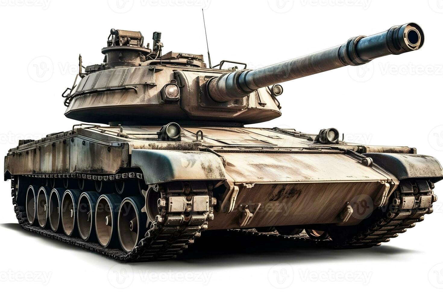 leger oud tank Aan een wit achtergrond. neurale netwerk ai gegenereerd foto
