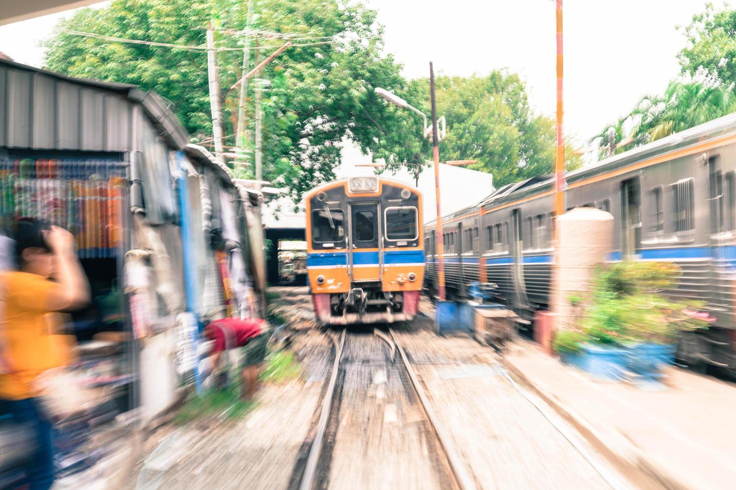 abstract vervagen trein voor achtergrond foto