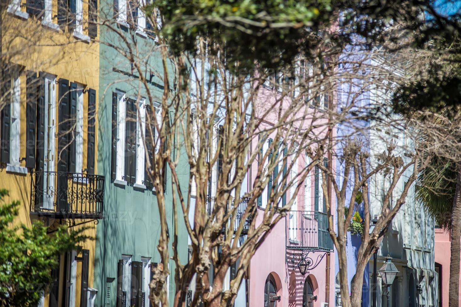 historisch landschap van charleston, zuid-carolina in het centrum foto