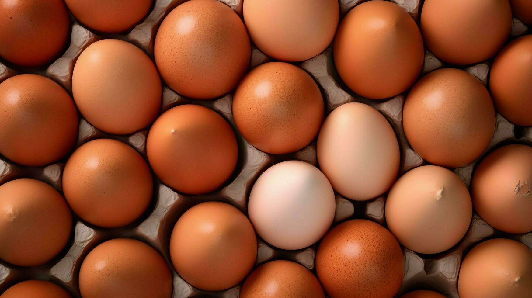 een veel hoop van vers kip eieren Aan de houten, nest of rietje mand. eco eieren boodschappen gezond concept door ai gegenereerd foto