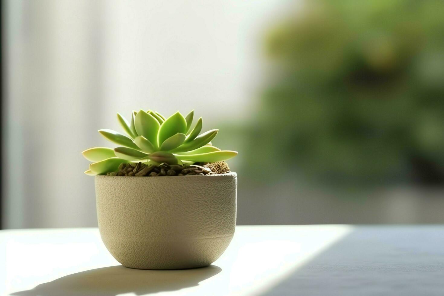 ingemaakt sappig fabriek gasteria of klein cactus met kopiëren ruimte. huis tuinieren en minimalistische fabriek concept door ai gegenereerd foto