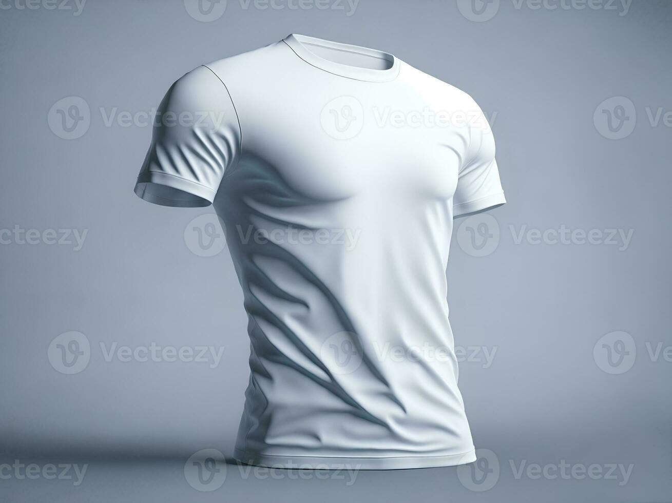 blanco wit t-shirt mockup ontwerp, ai gegenereerd. foto