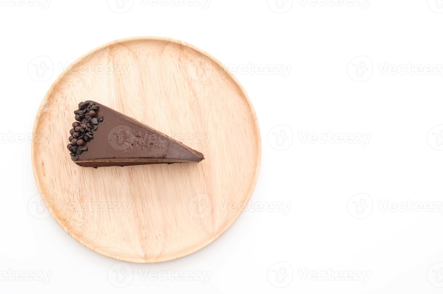 chocoladetaart op witte achtergrond foto