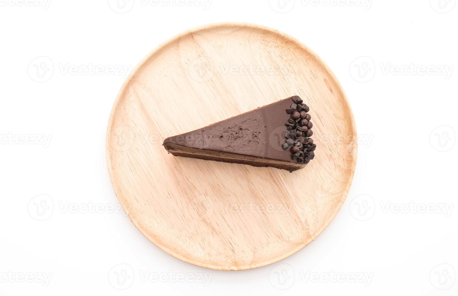 chocoladetaart op witte achtergrond foto