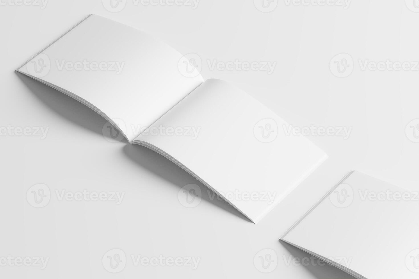 a4 landschap horizontaal tijdschrift brochure 3d renderen wit blanco mockup foto