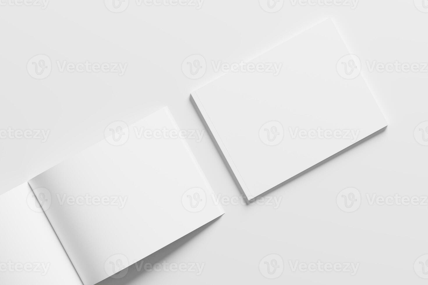 ons brief landschap tijdschrift 3d renderen wit blanco mockup foto