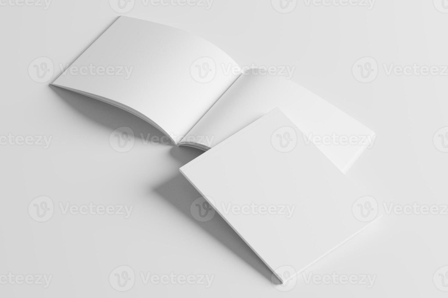 ons brief landschap tijdschrift 3d renderen wit blanco mockup foto