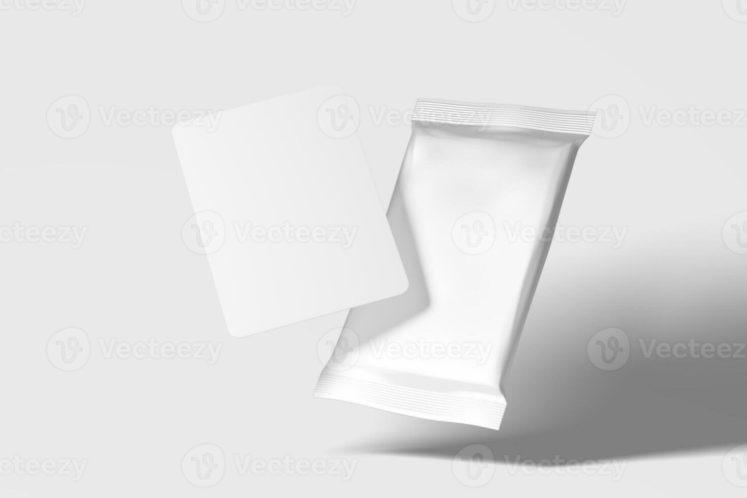 handel kaart verpakking 3d renderen wit blanco mockup foto