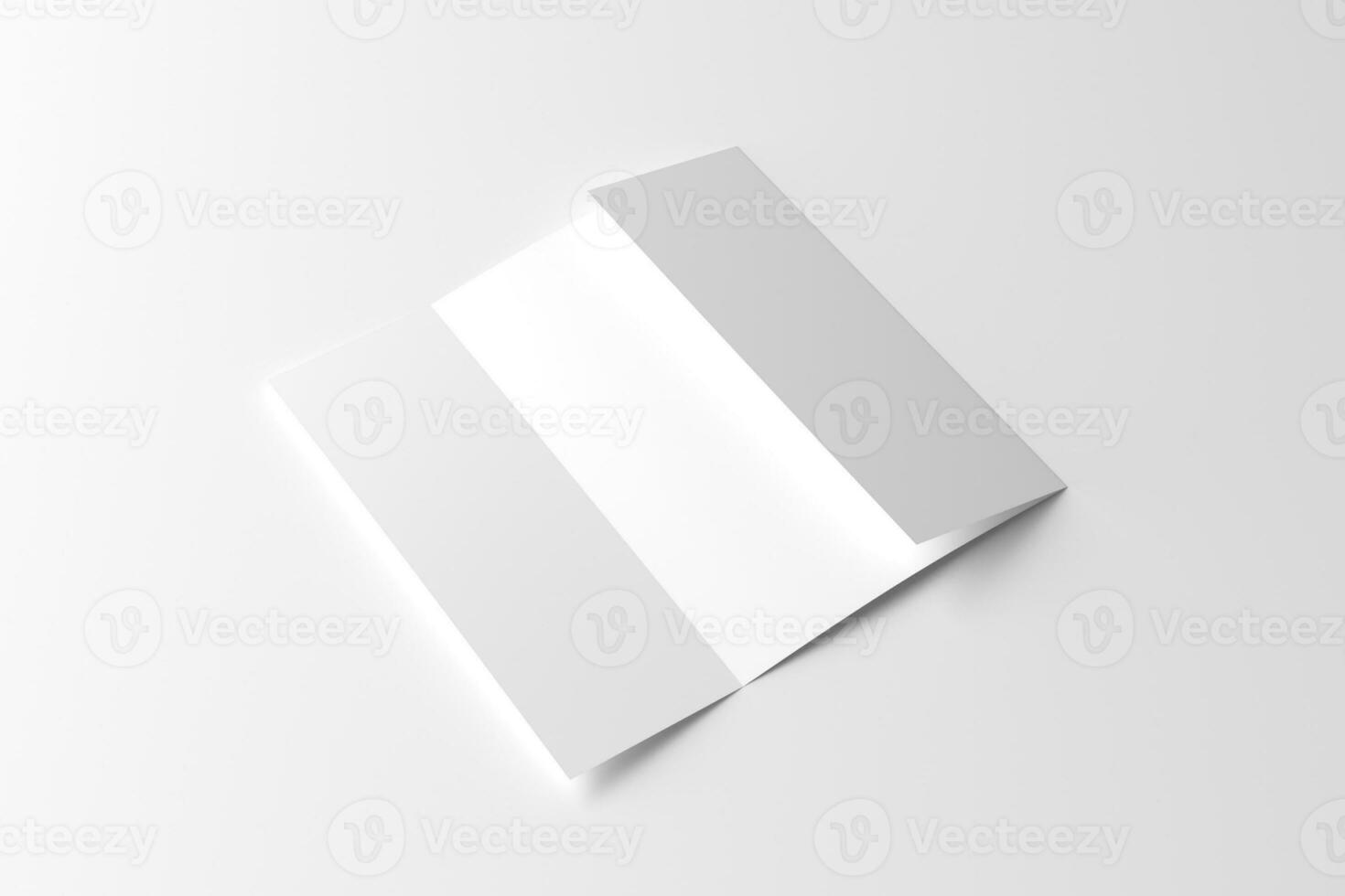 a4 gatefold brochure 3d renderen wit blanco mockup foto