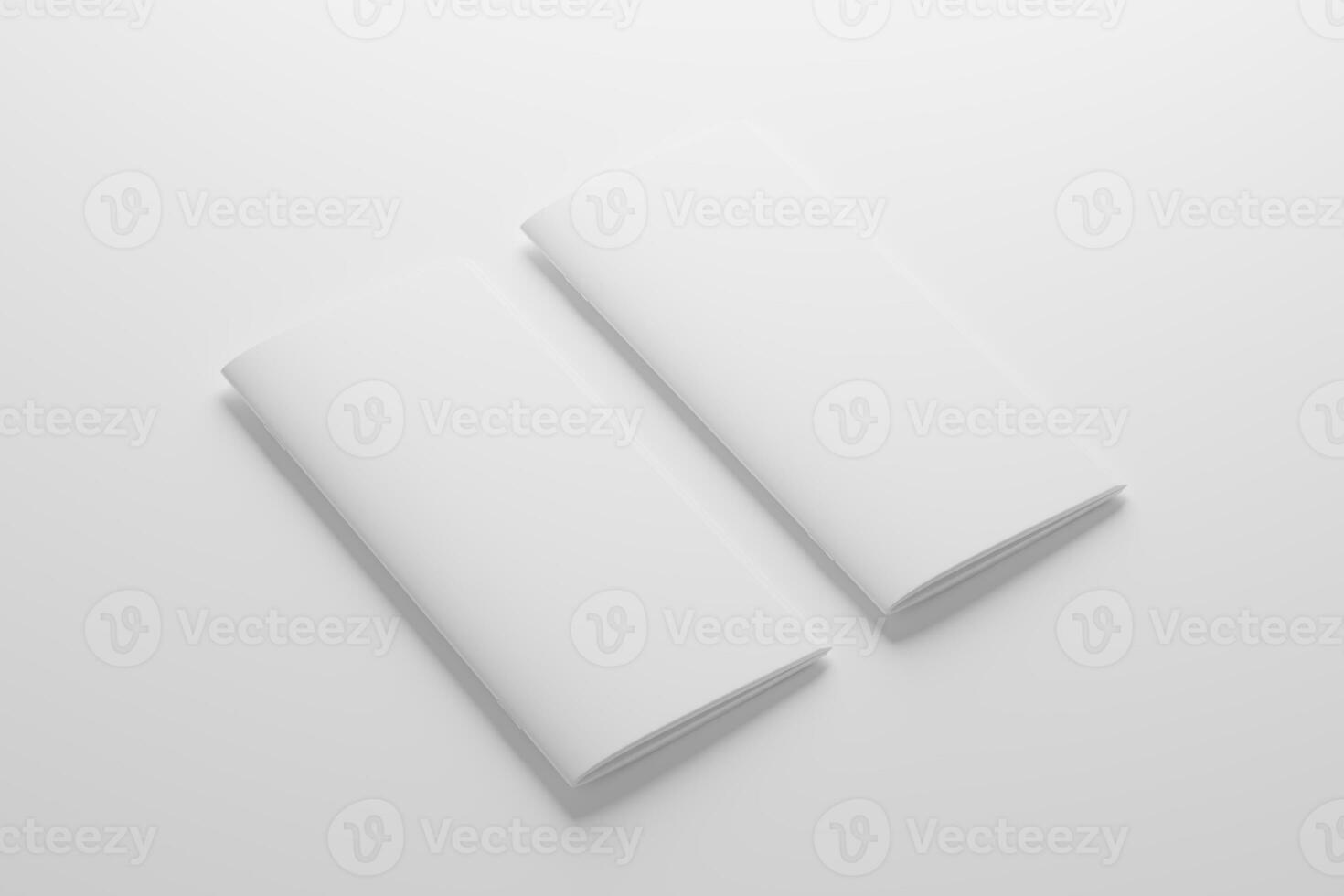 dl zadel steek tweevoudig brochure wit blanco 3d renderen mockup foto