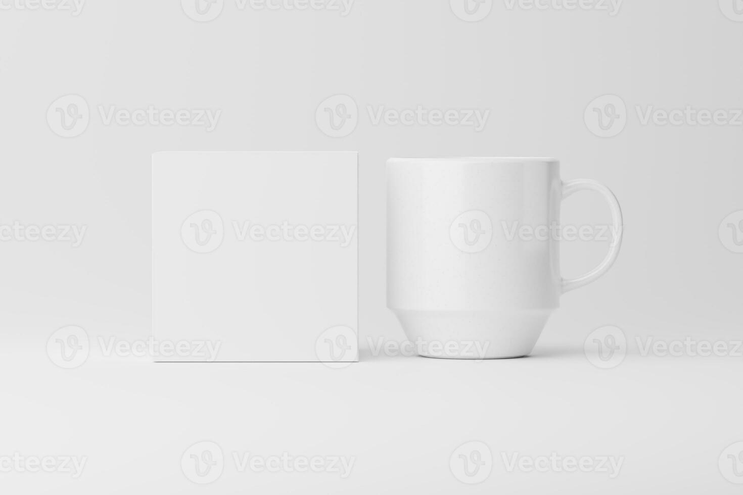 keramisch mok kop voor koffie thee wit blanco 3d renderen mockup foto