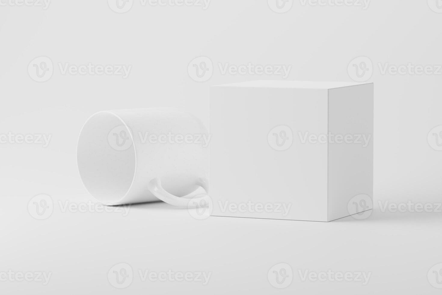 keramisch mok kop voor koffie thee wit blanco 3d renderen mockup foto