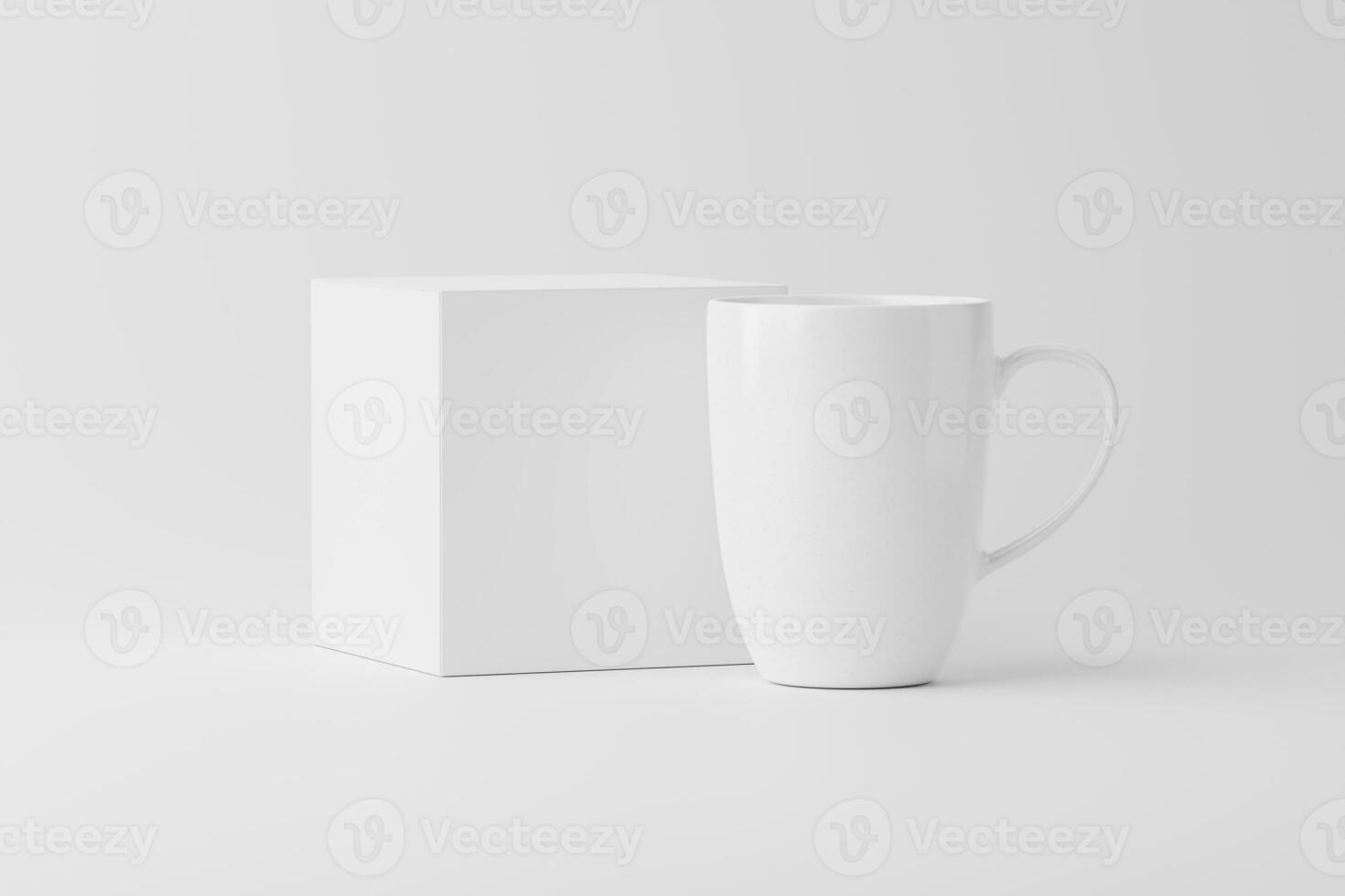 keramisch mok kop voor koffie thee wit blanco 3d renderen mockup foto