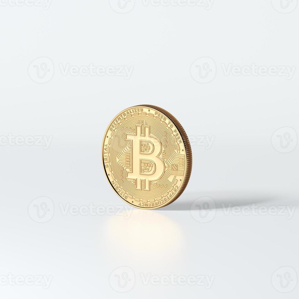 3D render bitcoin-concept. nieuw virtueel geld. cryptovaluta foto