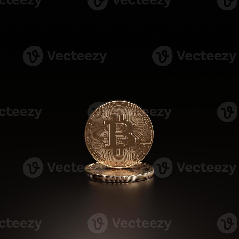 3D render bitcoin-concept. nieuw virtueel geld. cryptovaluta foto