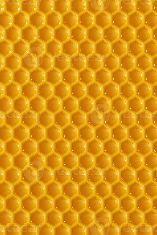 3D-rendering honing infuus en honingraat achtergrond. foto