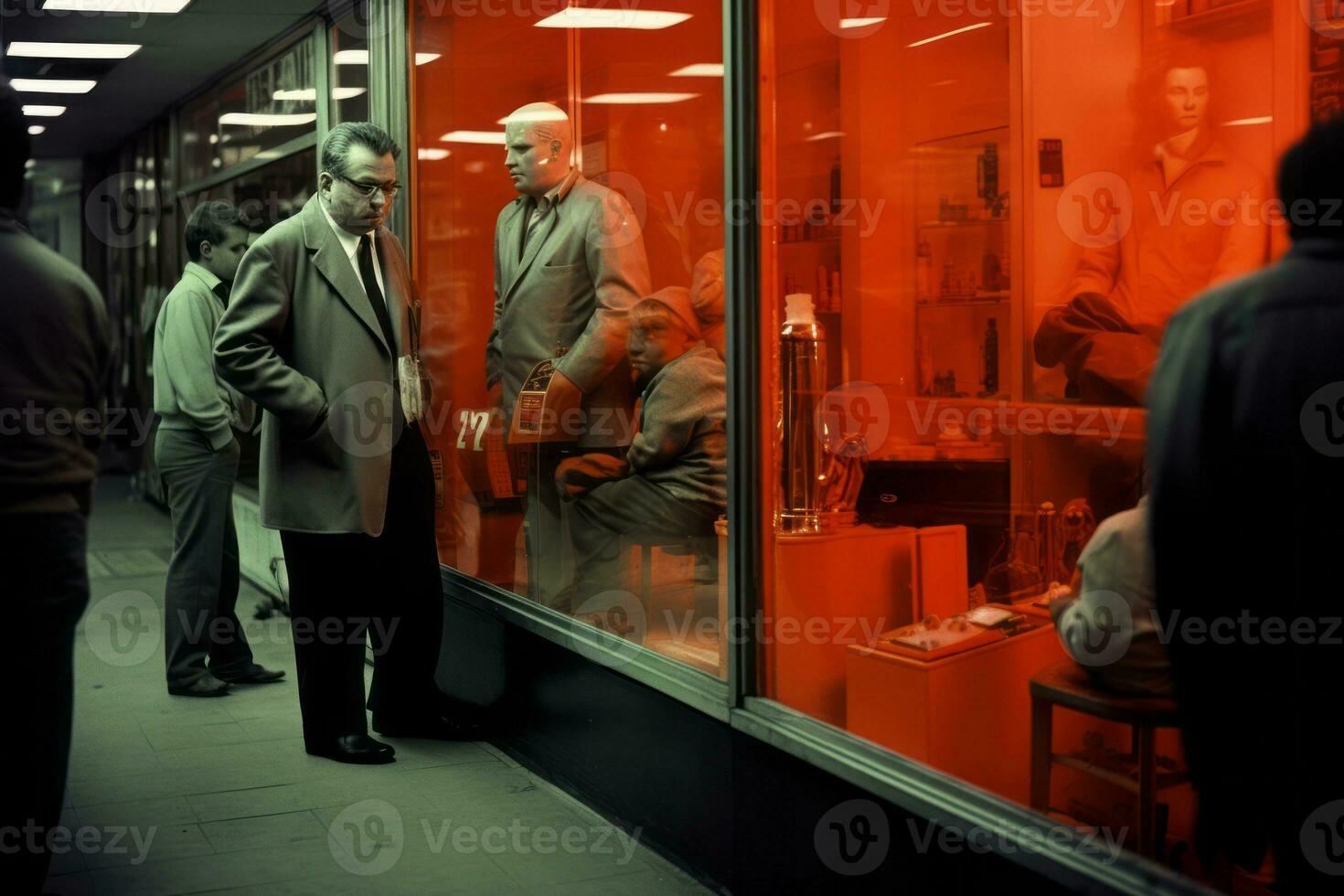 emotioneel gevolg neon retro stijl fotograaf van mensen ai generatief foto