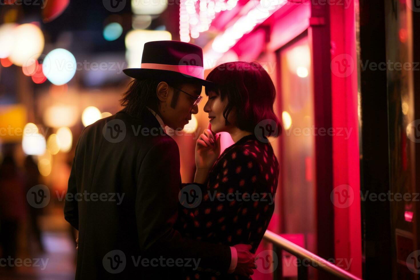 emotioneel gevolg neon retro stijl fotograaf van mensen ai generatief foto