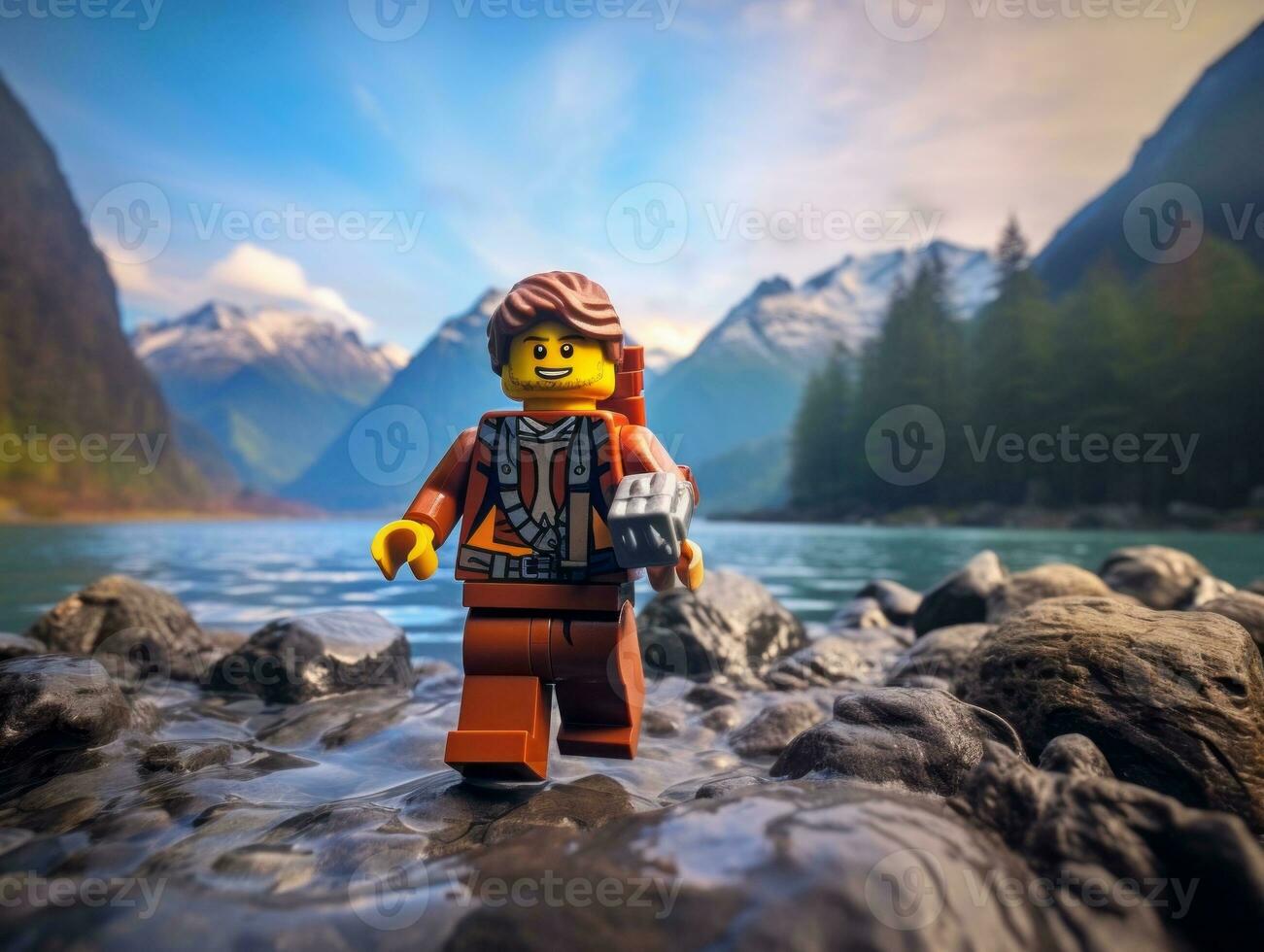 de episch zoektocht van Lego avonturiers ai generatief foto