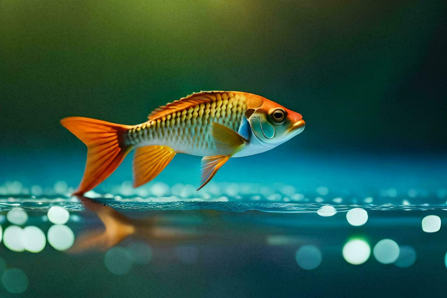 goudvis zwemmen in de water. ai-gegenereerd foto