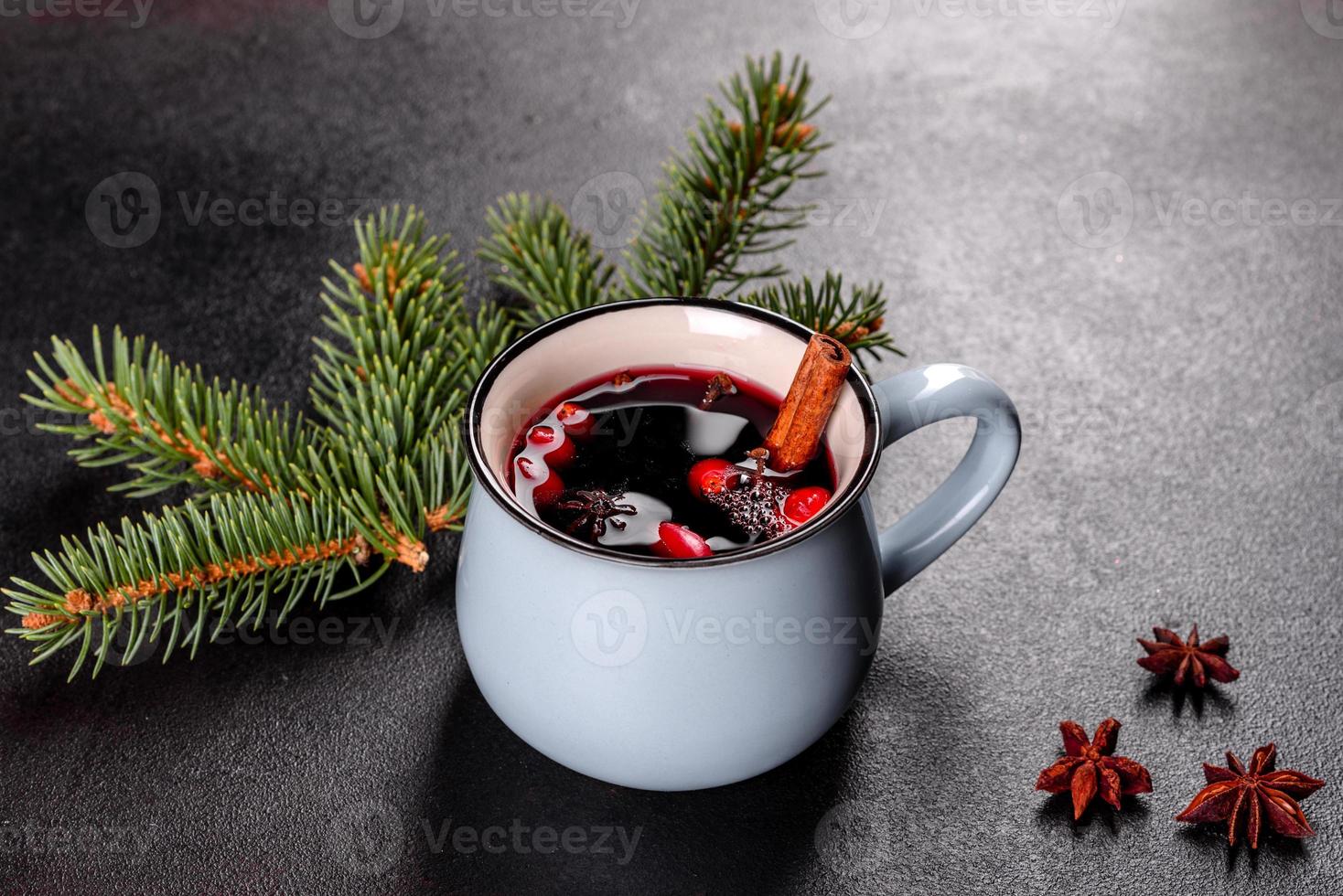 warme glühwein voor winter en kerst foto