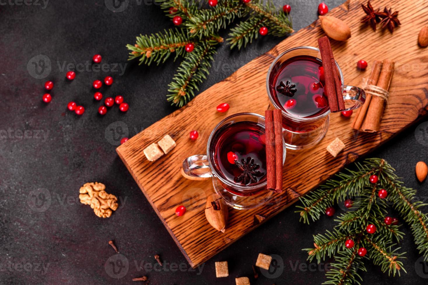 warme glühwein voor winter en kerst foto