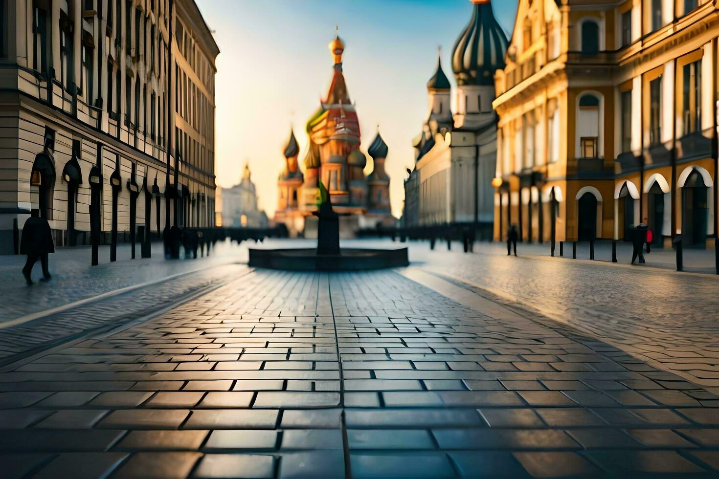 de visie van de rood plein in Moskou, Rusland. ai-gegenereerd foto