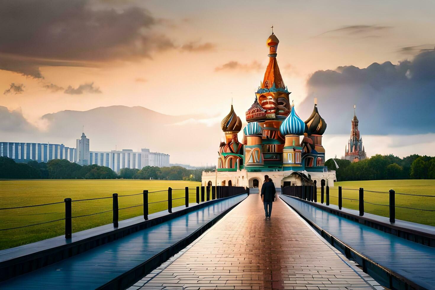 de rood plein in Moskou, Rusland. ai-gegenereerd foto