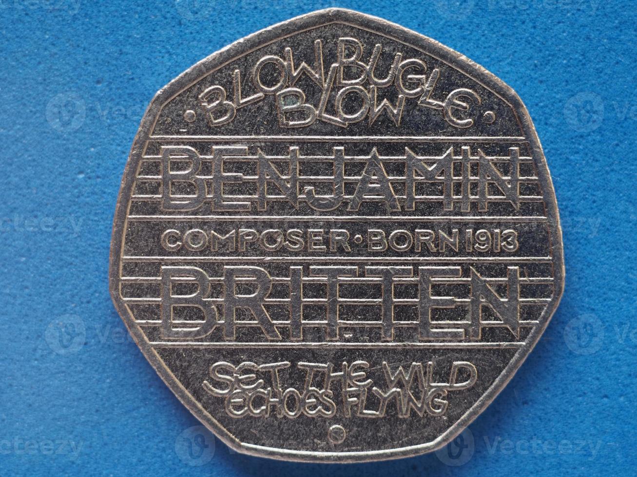 50 pence munt, verenigd koninkrijk foto