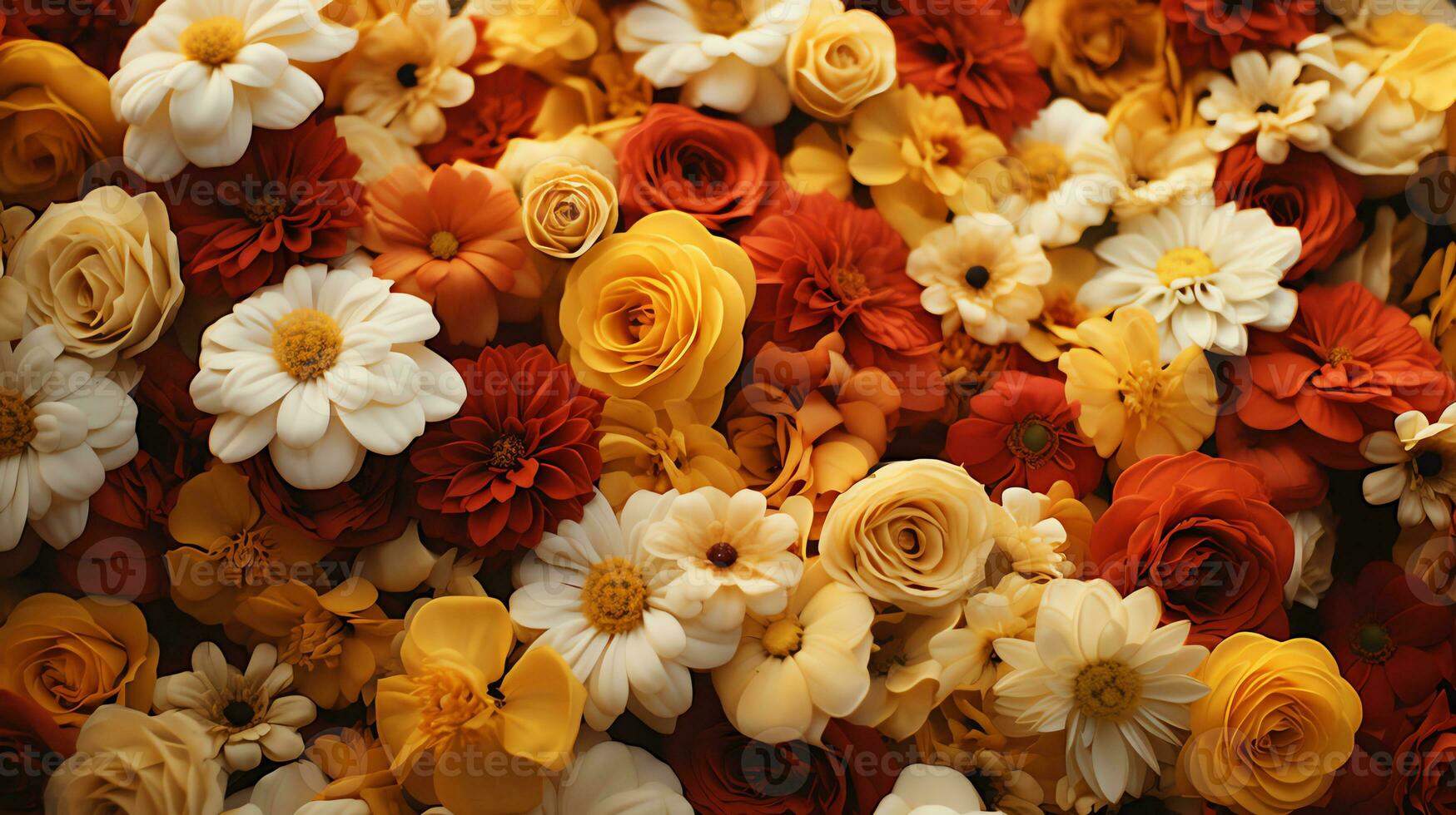 een bundel van bloemen zijn geregeld in een patroon ai generatief foto