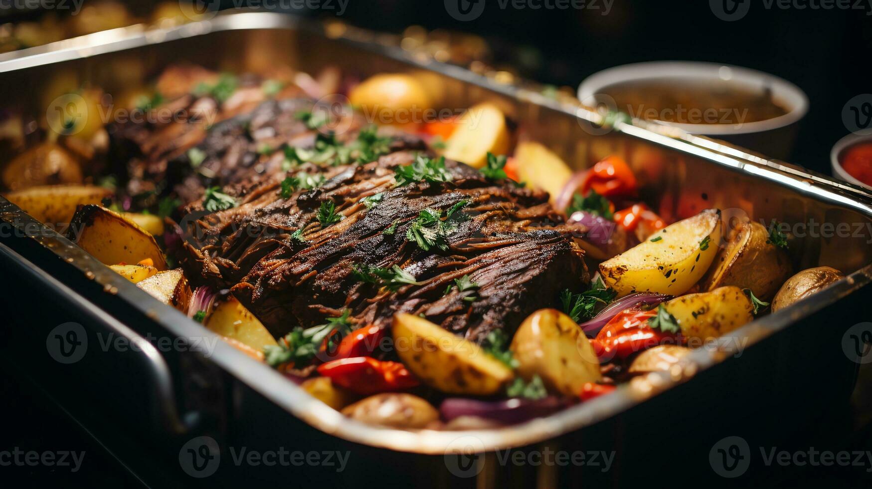 een groot Hamburger met kaas en vlees Aan top ai generatief foto