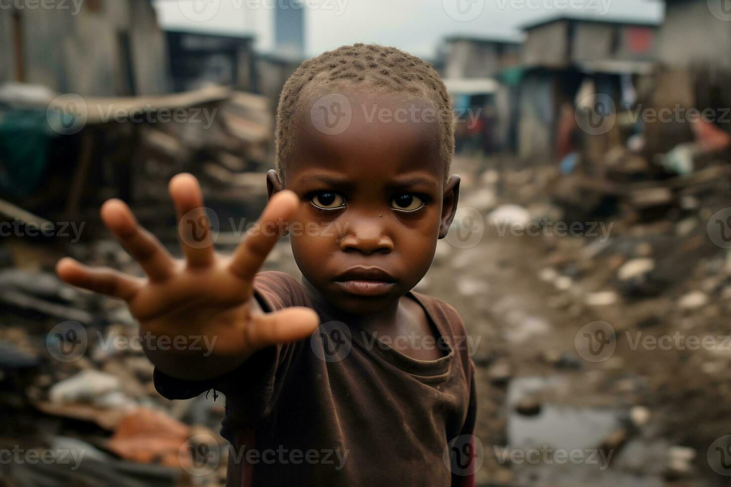 ai generatief afbeeldingen van een kind beeltenis sociaal ongelijkheid in maatschappij foto