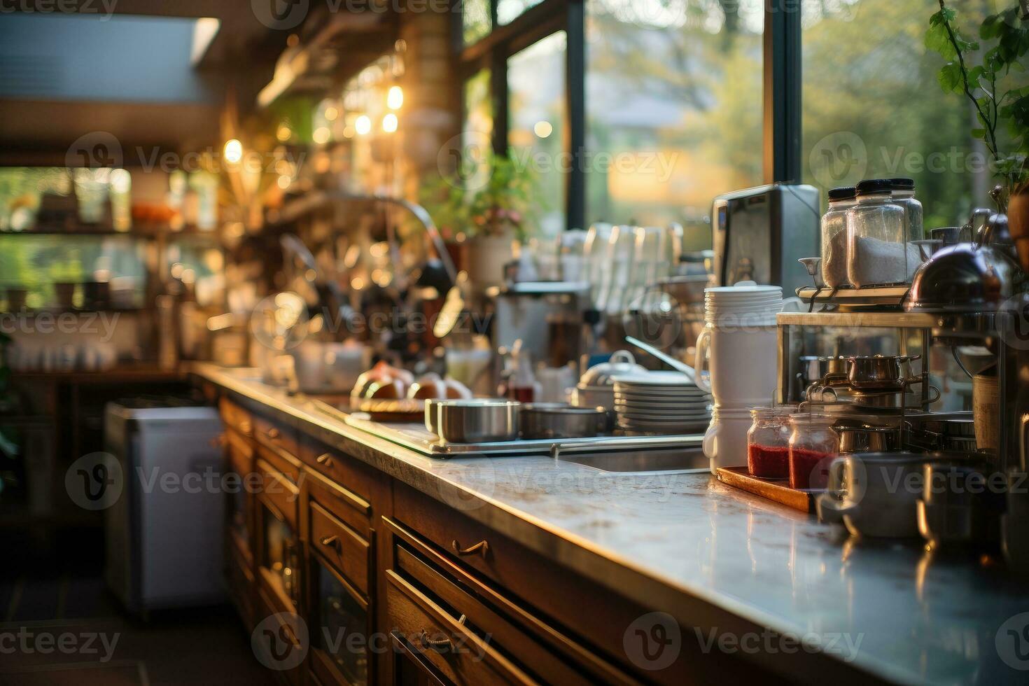 situatie in de keuken in de ochtend- professioneel reclame fotografie ai gegenereerd foto