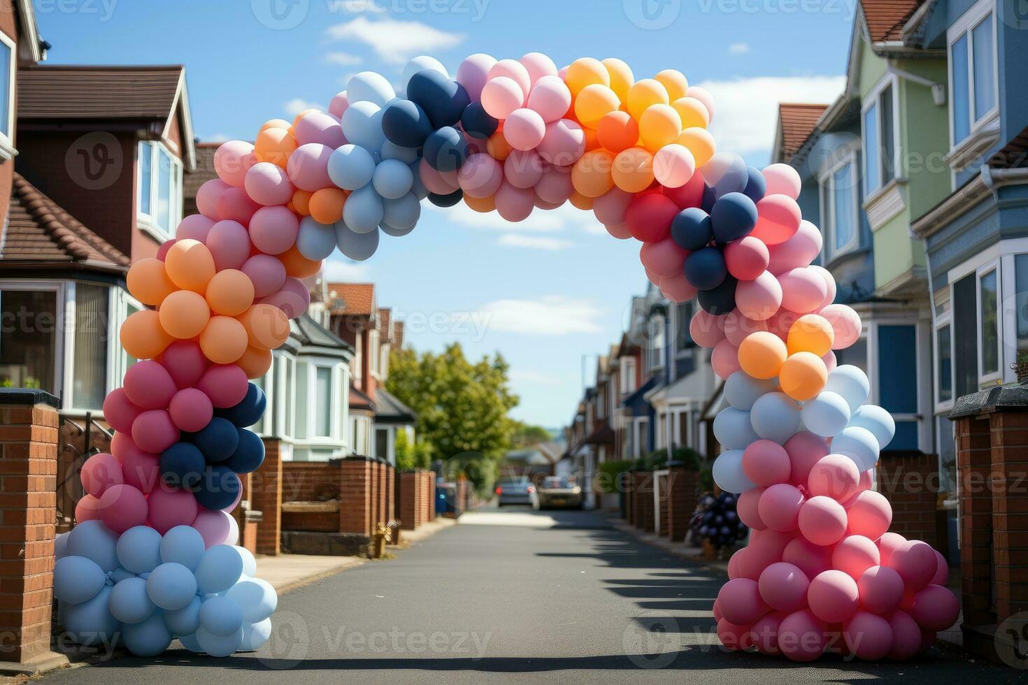 ballon slinger poort met boog streven naar prijs professioneel reclame fotografie ai gegenereerd foto
