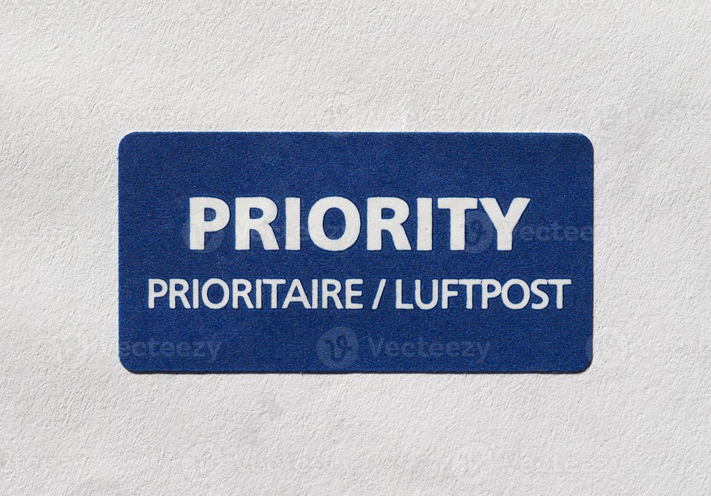 prioriteit mail label foto