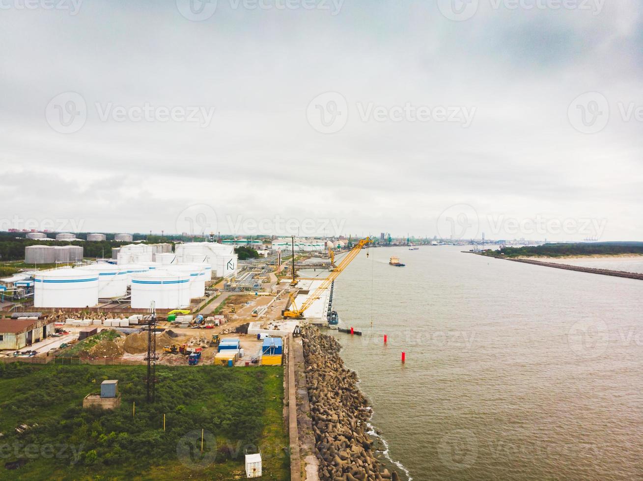 luchtfoto panoramisch uitzicht klaipeda poort foto