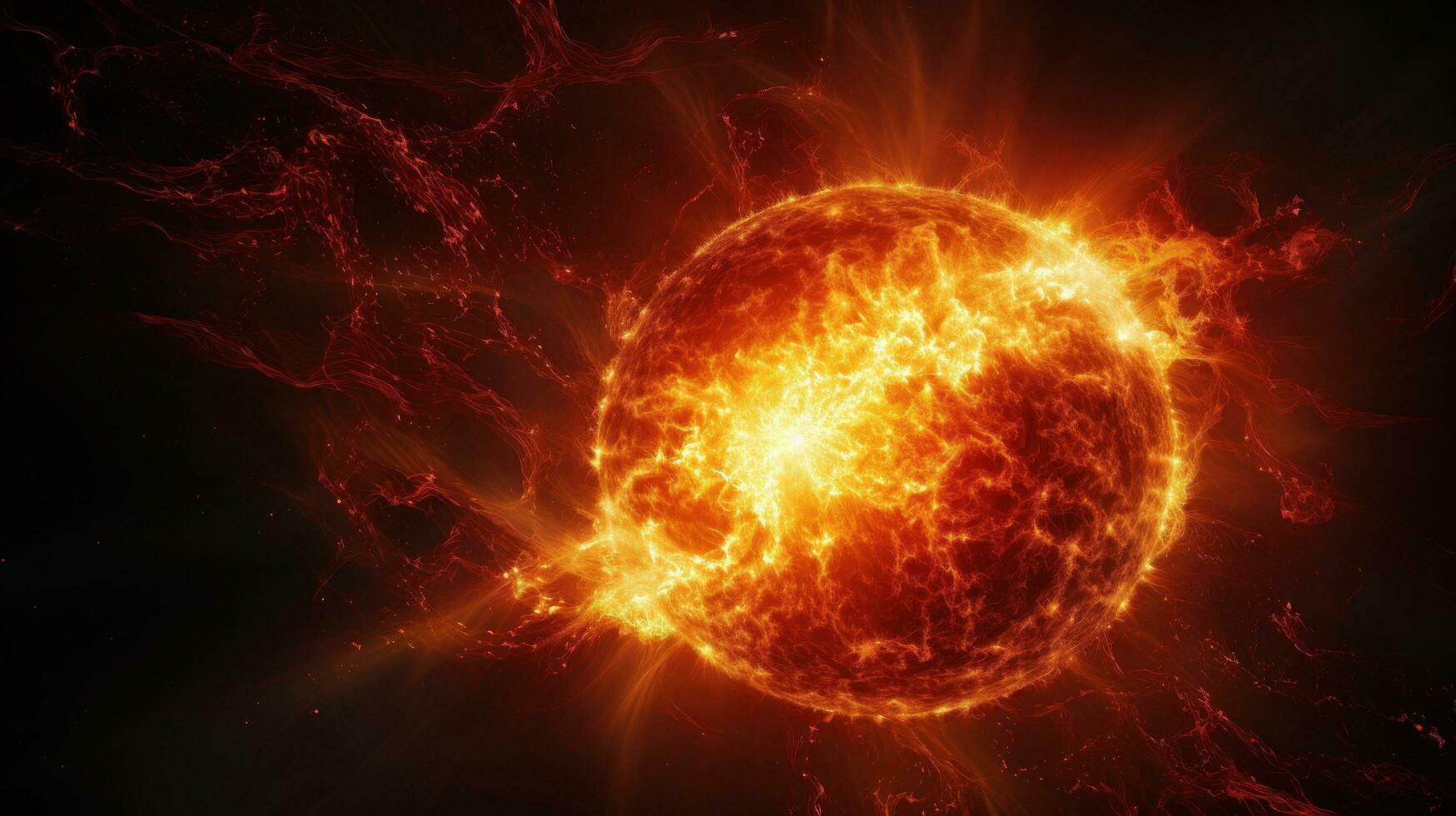indrukwekkend foto van de zon magnetisch veld- gedurende een storm