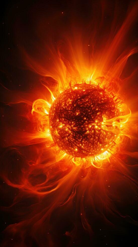 indrukwekkend foto van de zon magnetisch veld- gedurende een storm