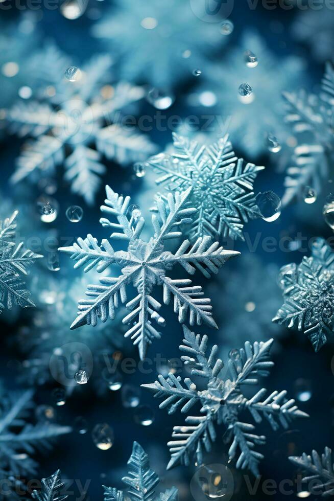 ai gegenereerd sneeuwvlok winter banier patroon illustratie foto
