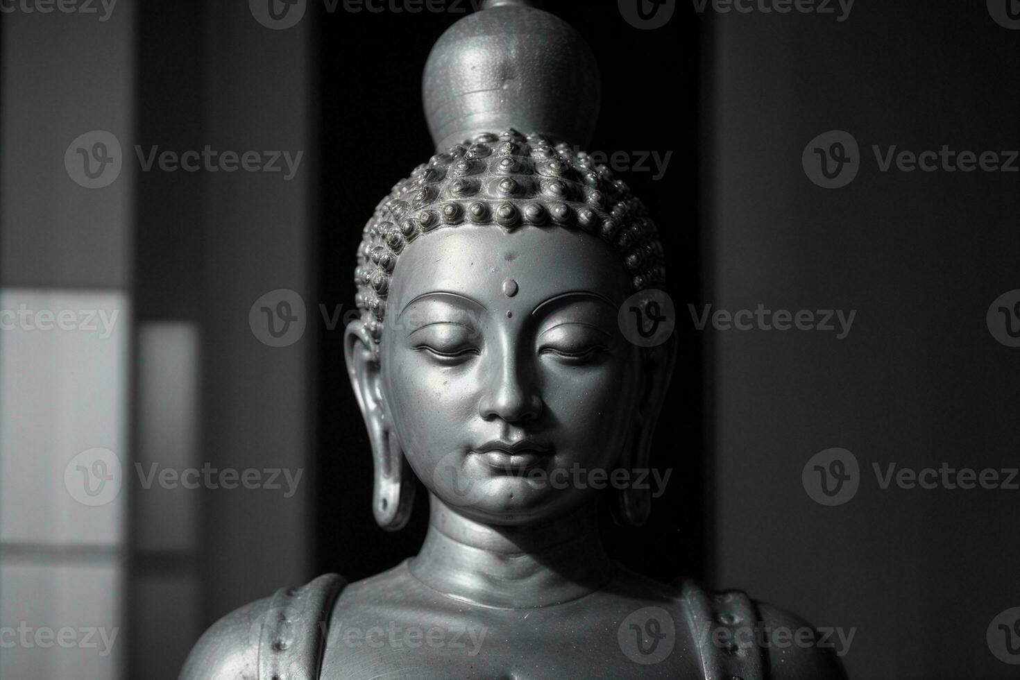 goddelijk Boeddha standbeeld kalmte in ingewikkeld details. ai gegenereerd. foto