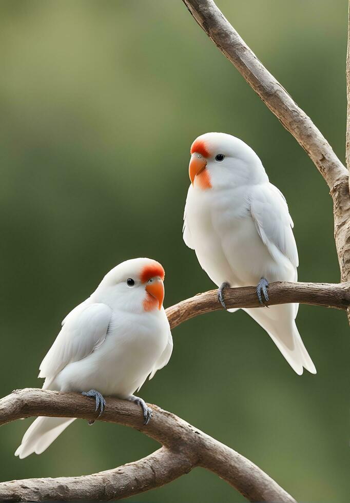 vastleggen liefde vogels. hartverwarmend foto's van aanhankelijk vogel koppels. ai generatief foto