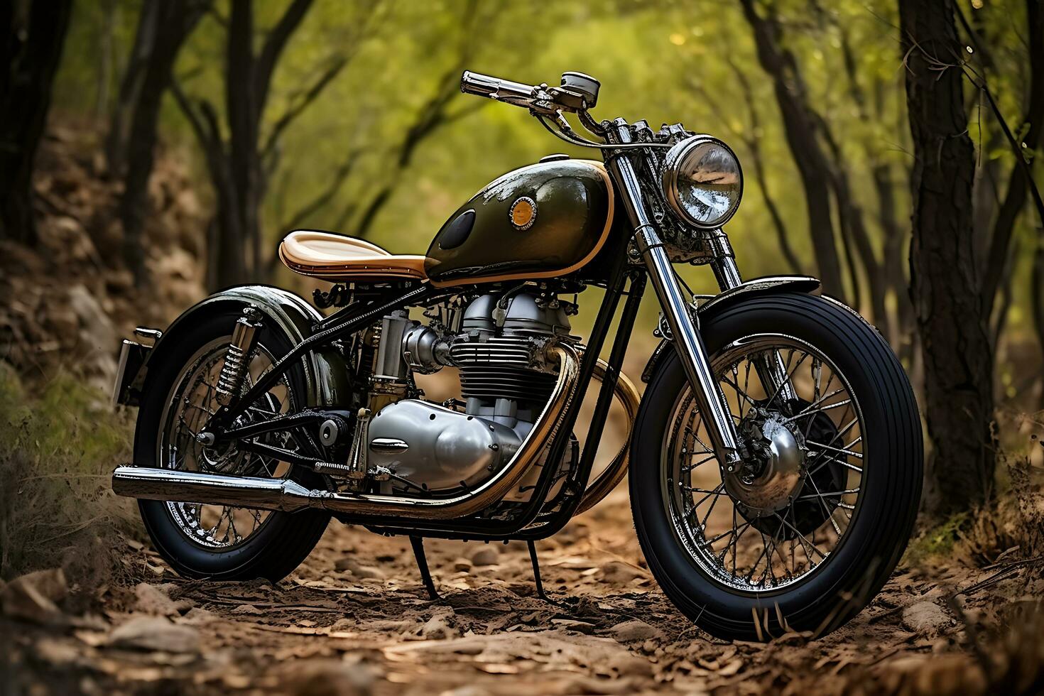 verkennen de wereld van klassiek, vintage, en gewijzigd motorfietsen. ai generatief foto