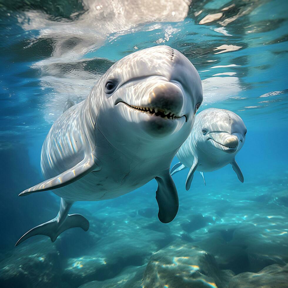 dolfijn wonderen. boeiend fotografie door een 30 jaar dieren in het wild deskundige. ai generatief foto