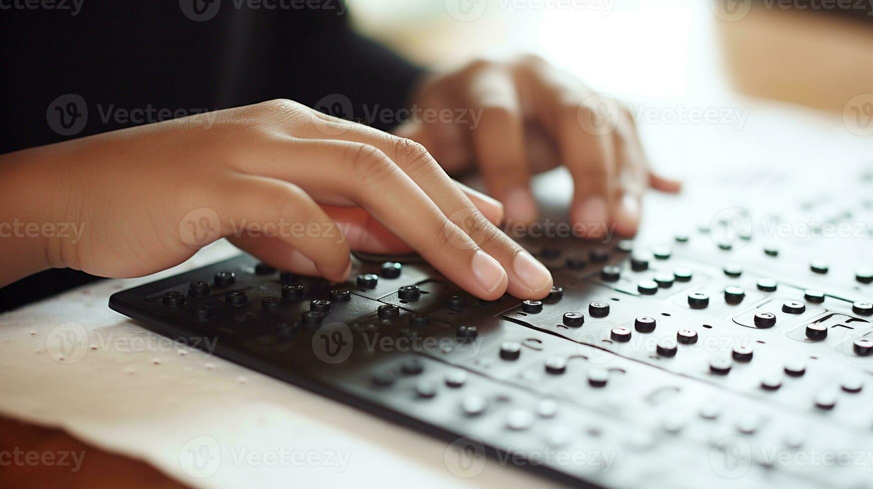 empowerment de Blind de betekenis van wereld braille dag foto